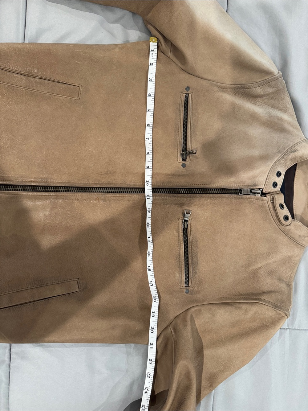 Banana Republic Tan Leather Bomber Jacket - Picture 9 of 11